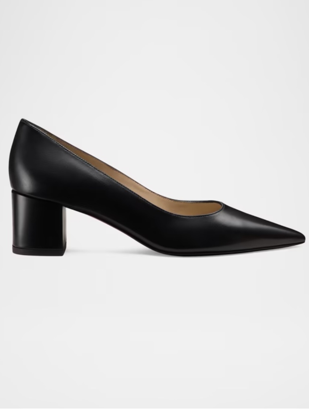 Stuart Weitzman Stuart Leather Block-Heel Pumps